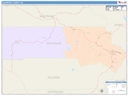 San Miguel County Wall Map Color Cast Style